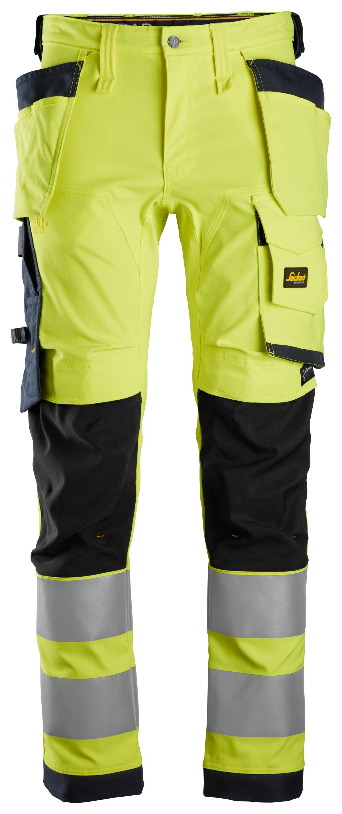 Snickers AllroundWork Hi-Vis Arbeitshose m. Holstertaschen, Kl. 2 HV-Gelb-Blau - Herren / Unisex
