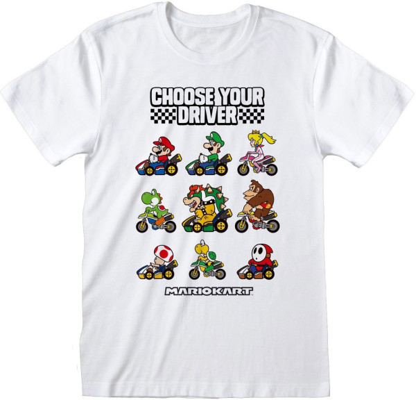 Nintendo Super Mario Kart - Choose Your Driver T-Shirt White