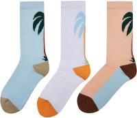 Mister Tee Socken Fancy Palmtree Socks 3-Pack White/Multicolor