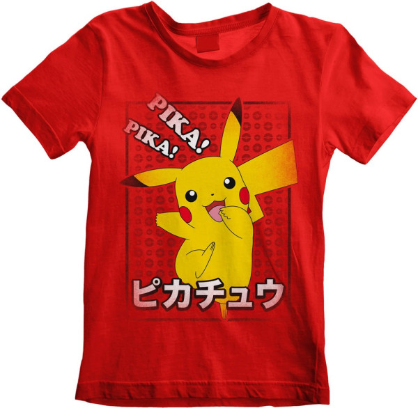 Pokémon Pokemon - Pika Pika Japanese (Kids) Jungen Kinder T-Shirt Red