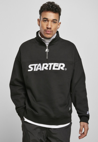 Starter Black Label Sweatshirt Heavy Color Block Troyer Black