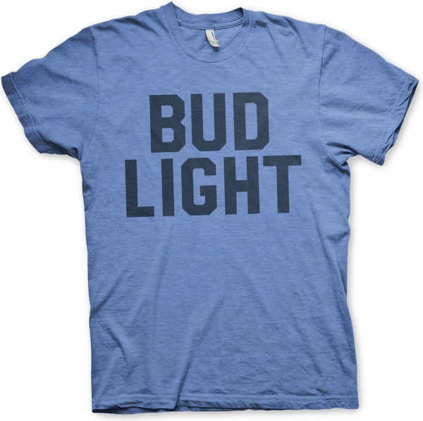 Budweiser Bud Light Varsity T-Shirt Blue-Heather