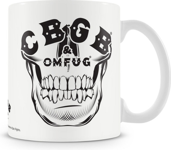 CBGB & OMFUG Skull Coffee Mug Kaffeebecher White