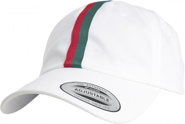 Flexfit Cap Stripe Dad Hat White/Firered/Green