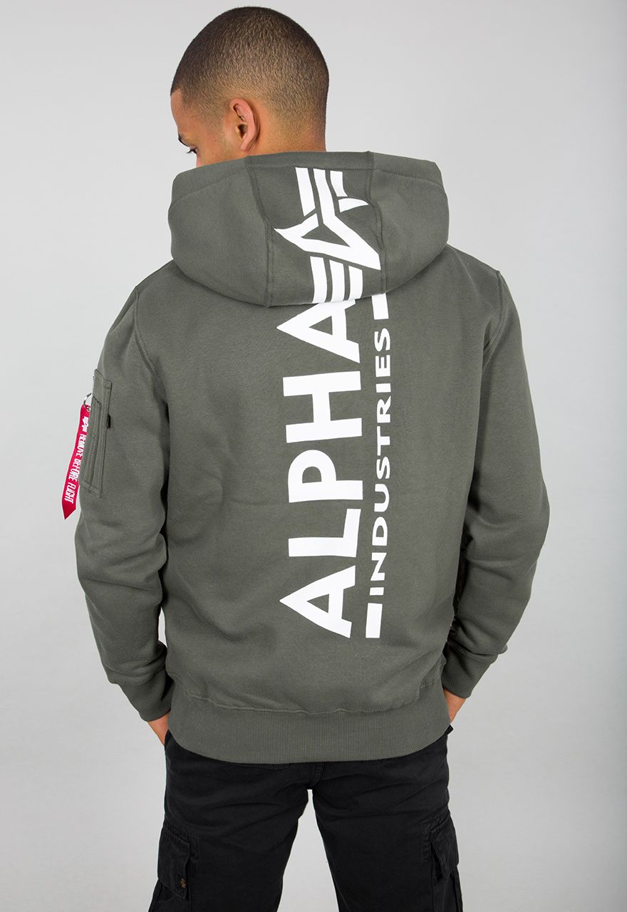 Alpha Industries Hoodie Back Print Hoody Dark Olive | Hoodies / Sweatshirts  | Men | Lifestyle