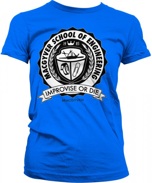 MacGyver School Of Engineering Girly Tee Damen T-Shirt Blue