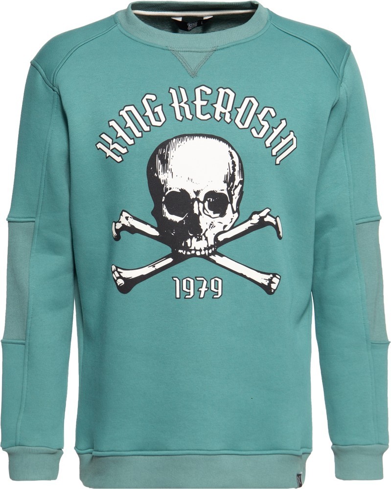 King Kerosin Sweatshirt Skull Palma Pullover Blau - Herren / Unisex