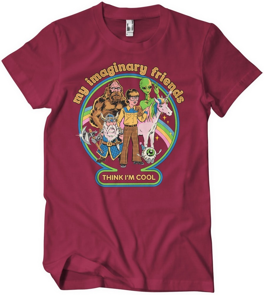 Steven Rhodes My Imaginary Friends Think I'M Cool T-Shirt TangoRot - Herren / Unisex