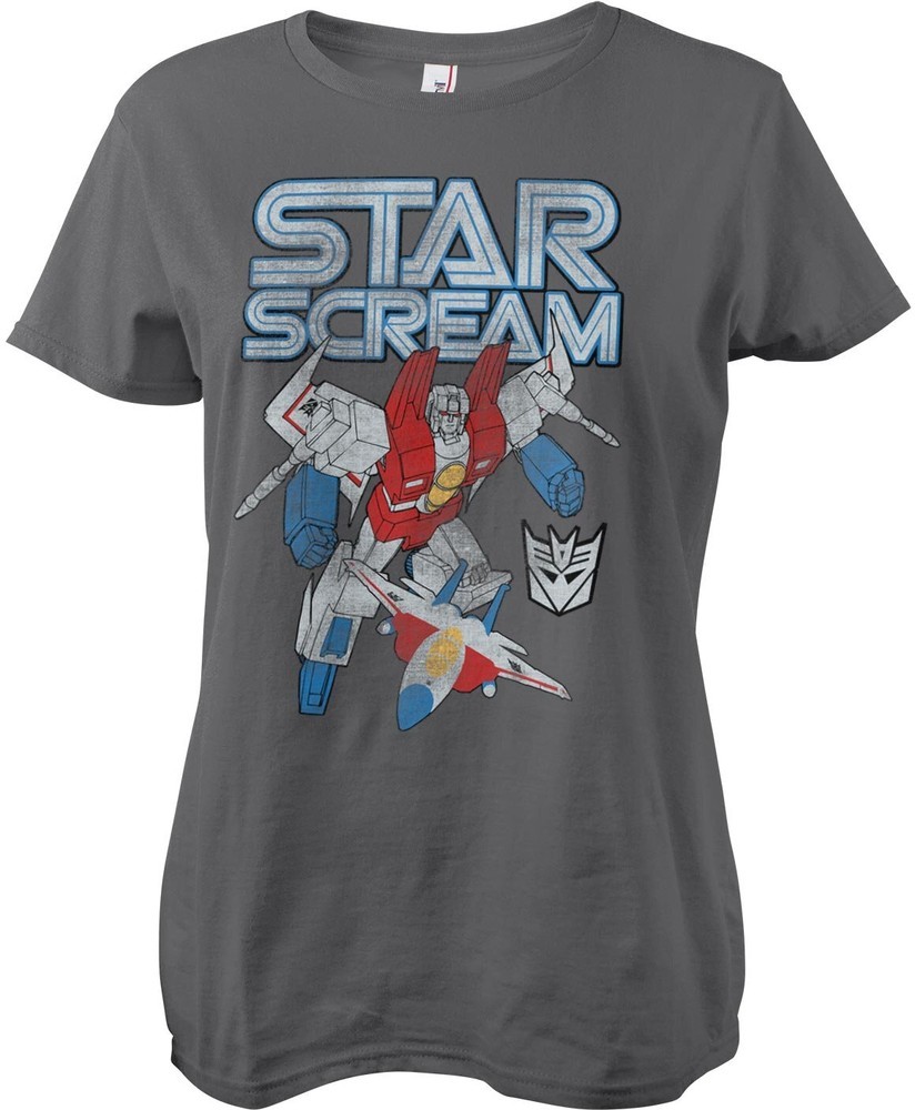 Transformers Starscream Washed Girly Tee Damen T-Shirt Darkgrey - Damen