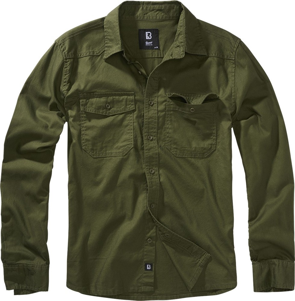 Brandit Herren Hemd Flannel Shirt Long Sleeve Olive - Herren / Unisex