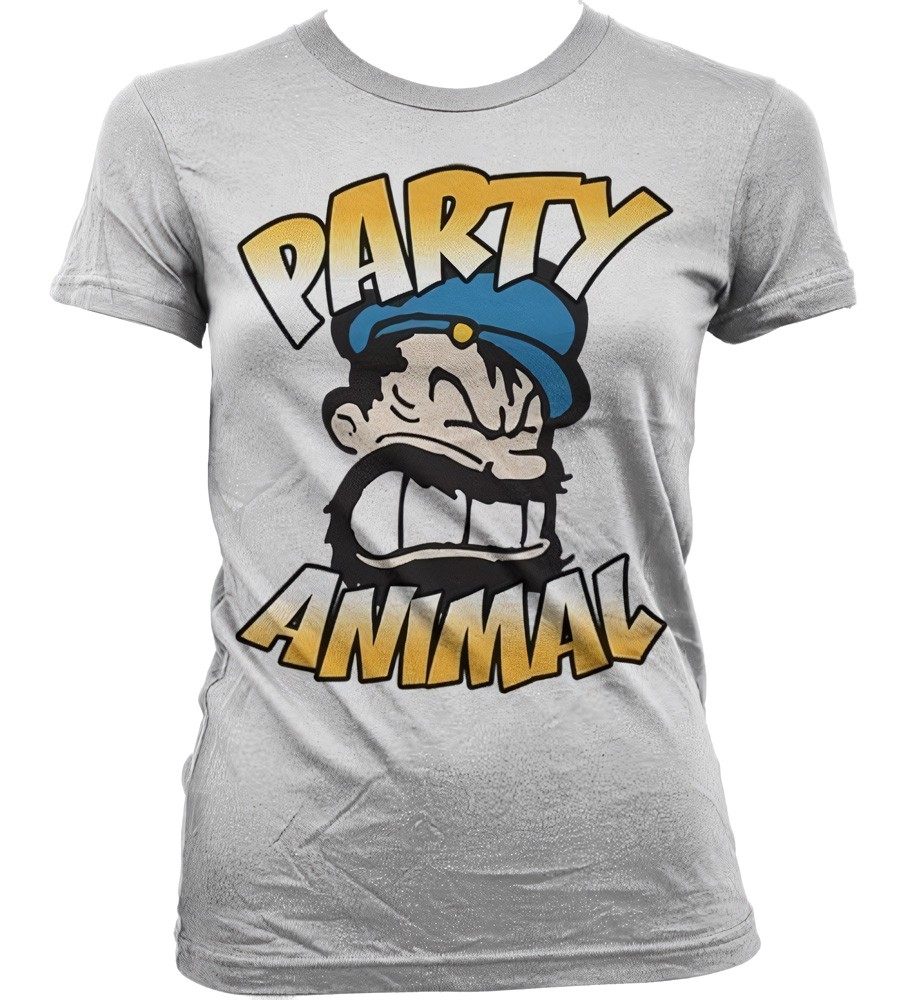 Popeye Brutos Party Animal Girly T-Shirt Damen Weiß - Damen