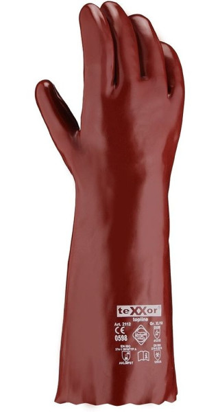 teXXor Topline Chemikalienschutz-Handschuhe Pvc Rotbraun (12 Stück) 2112