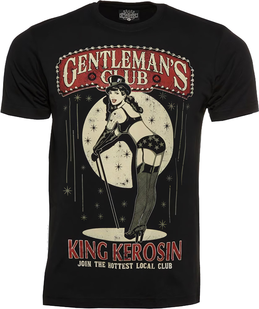 King Kerosin T-Shirt Gentleman's Club Schwarz - Herren / Unisex