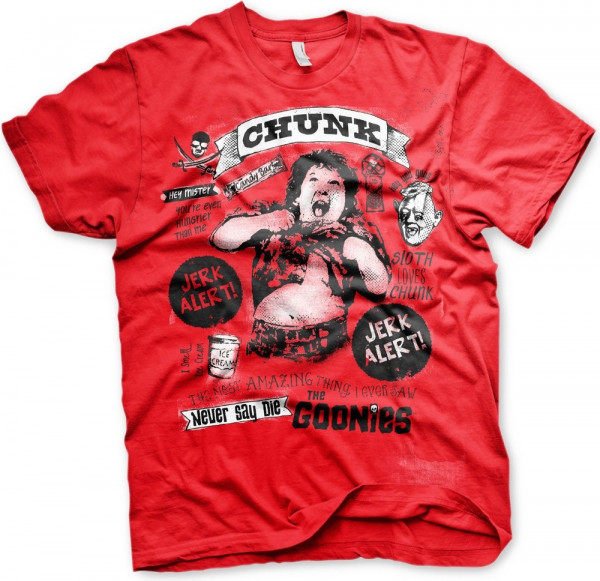 The Goonies Chunk Jerk Alert T-Shirt Red