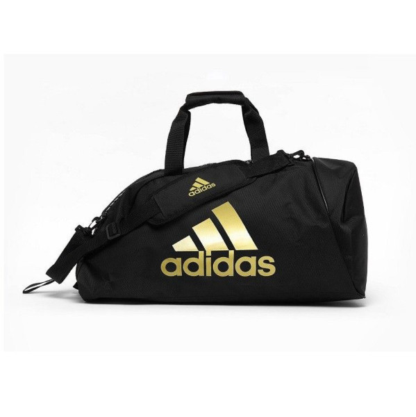 adidas Trainings Sporttasche Polyester 2 in 1 Schwarz / Gold-L