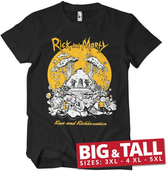 Rick And Morty Rest And Ricklaxation Big & Tall T-Shirt Black
