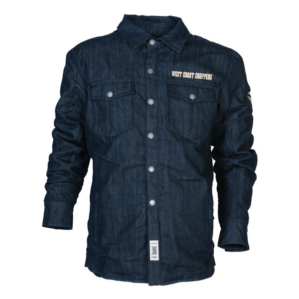 WCC West Coast Choppers Motorrad Hemd Riding Jacket Raw Denim Blue