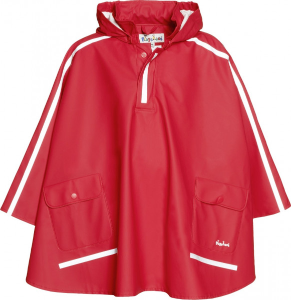Playshoes Kinder Regenjacke Regen-Cape langer Rücken Rot