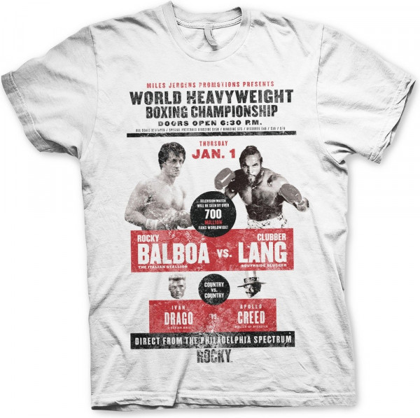 Rocky World Heavyweight Poster T-Shirt White