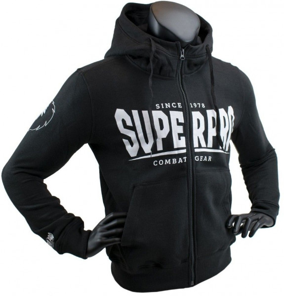 Super Pro Hoody mit Zipper S.P. Logo Schwarz/Weiß