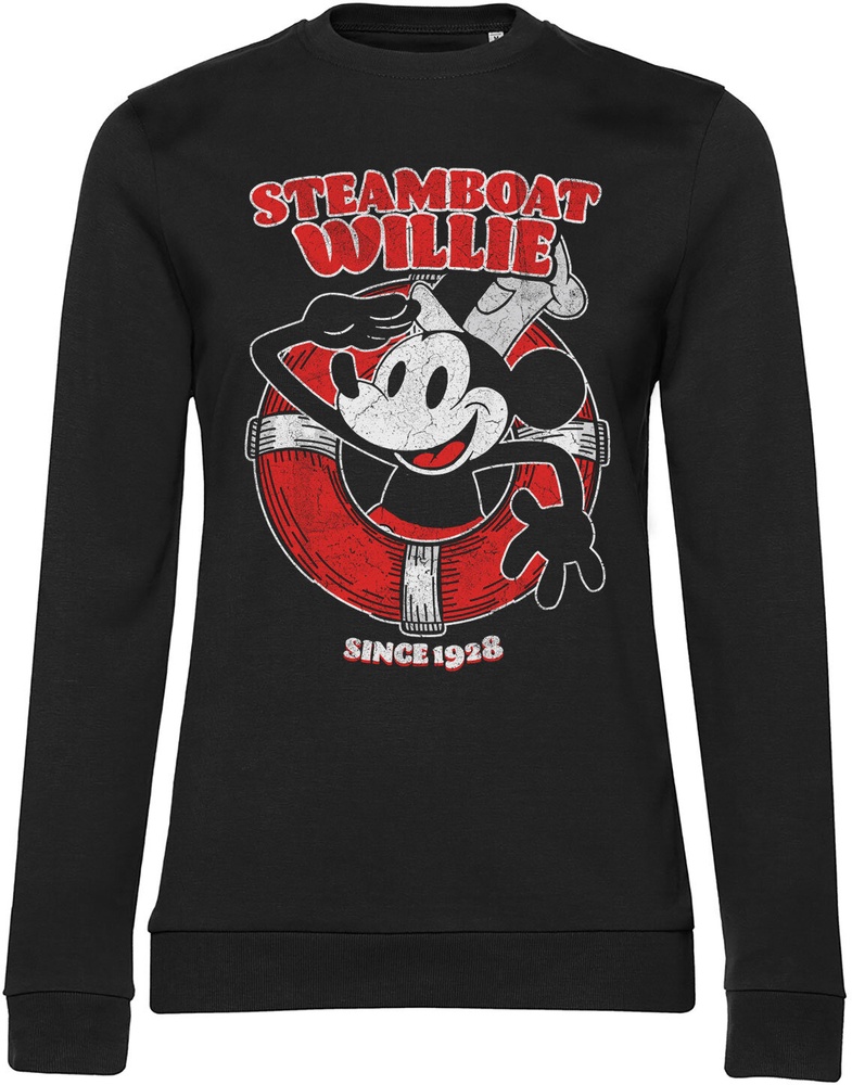 Hybris Damen Sweatshirt Steamboat Willie Since 1928 Girly Sweatshirt HY-53-SBW002-H61-12 - Damen