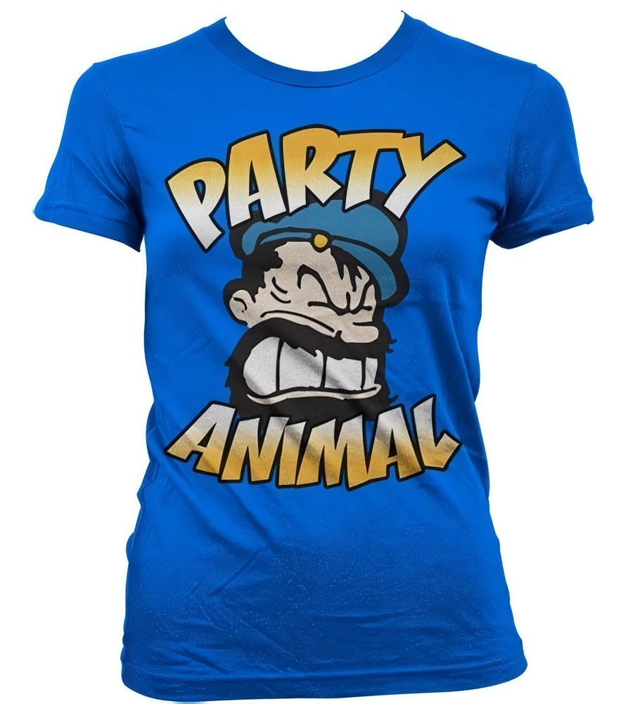 Popeye Brutos Party Animal Girly T-Shirt Damen Blau - Damen