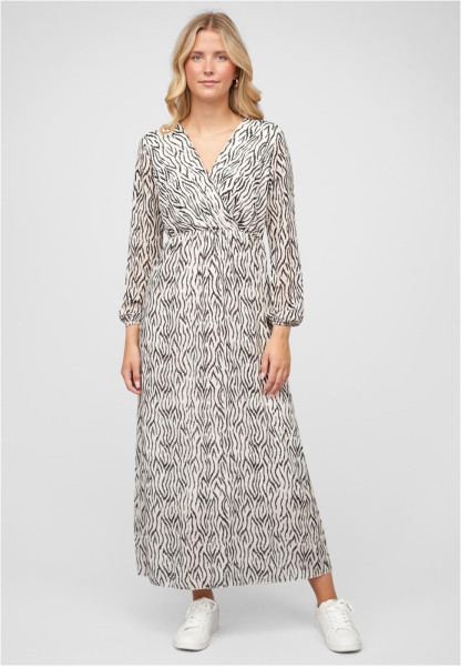 Cloud5ive Damen Langed Chiffon Kleid V-Neck Viskoseeinsatz 21116045