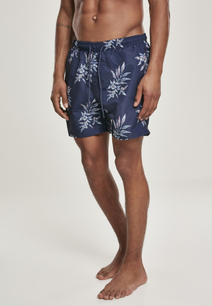 Urban Classics Swim Shorts Pattern Swim Shorts Black/Rose