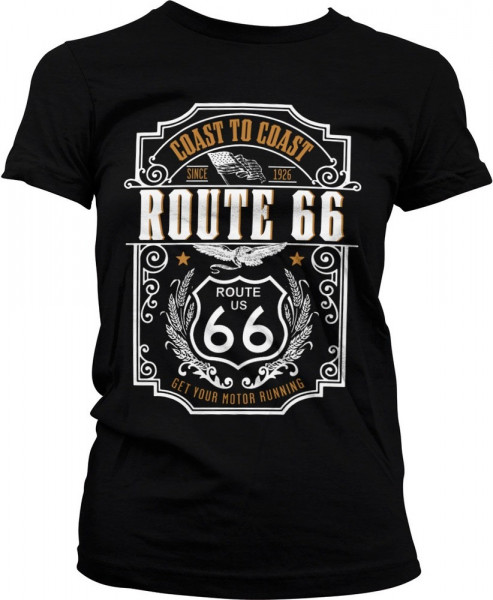 Route 66 Coast To Coast Girly Tee Damen T-Shirt Black