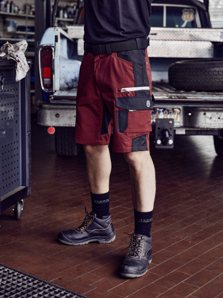 Terrax Workwear Arbeitsshorts Rotbraun/Schwarz