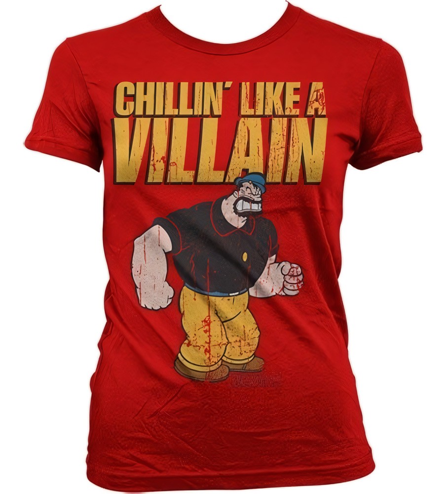 Popeye Chillin'Like A Villain Girly T-Shirt Damen Rot - Damen
