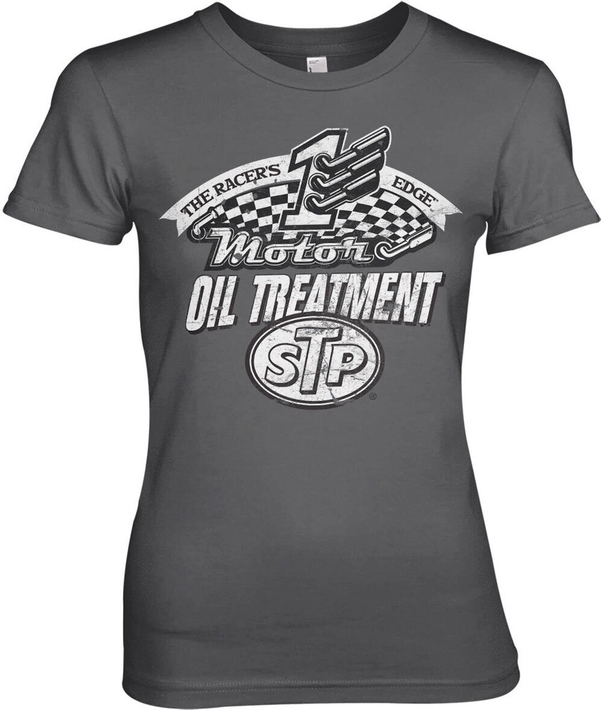 STP Oil Treatment Distressed Girly Tee Damen T-Shirt Dark-Grau - Damen