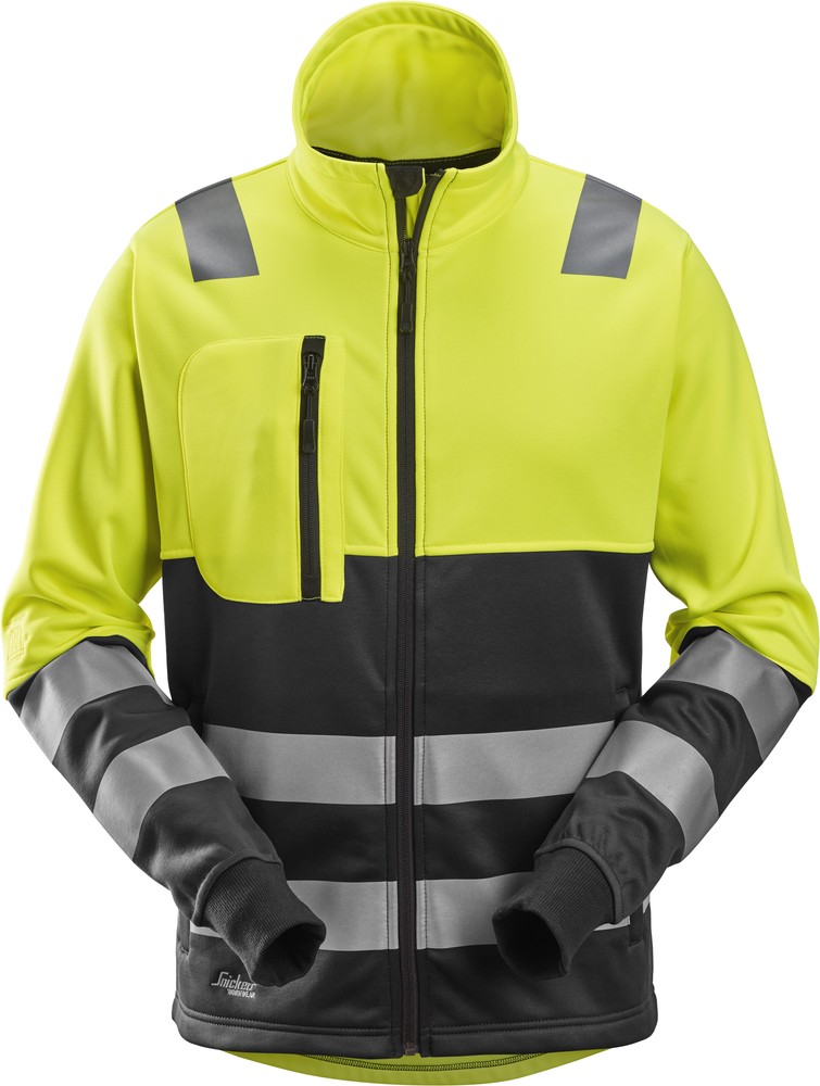 Snickers Warnschutzjacke AllroundWork High-Vis Arbeitsjacke mit Reißverschluss, Kl. 2 High-Vis Gelb/ - Herren / Unisex