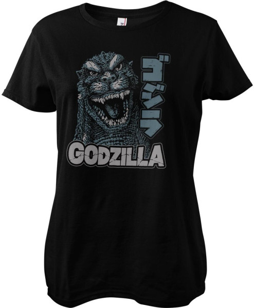 Godzilla Roar Girly Tee Damen T-Shirt Black