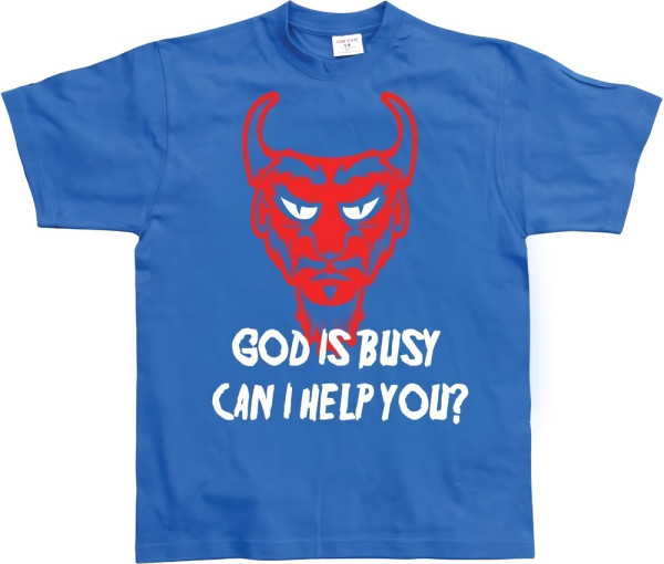 Hybris God Is Busy, Can I help You? Blue