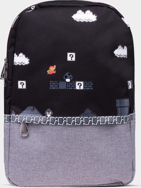 Nintendo - Super Mario 8Bit Placed Print Backpack Black