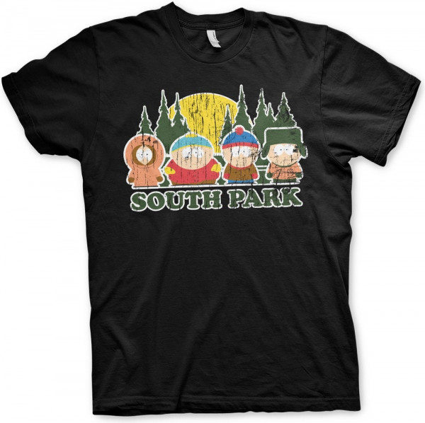South Park Distressed T-Shirt Black