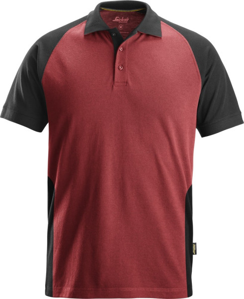 Snickers T-Shirt 2-Farben Poloshirt Chili/Schwarz