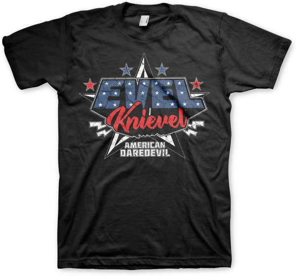 Evel Knievel American Daredevil T-Shirt Black