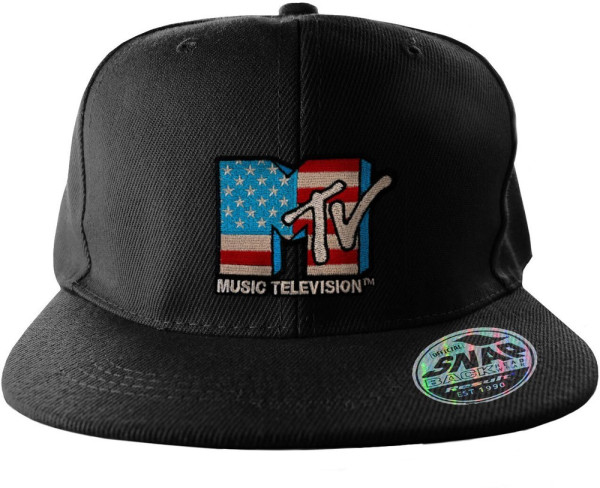 Mtv American Flag Standard Snapback Cap Black