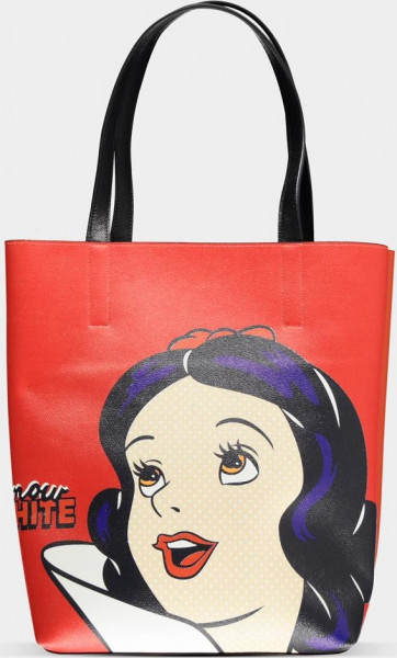 Snow White Shopper Bag Placed Print in Red
