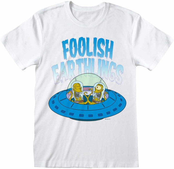 Simpsons - Foolish Earthlings (Unisex) T-Shirt White