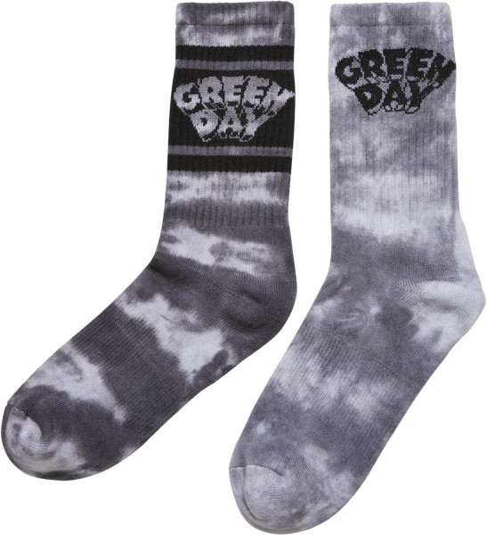 Merchcode Socken Green Day Tie Die Socks 2-Pack Black/White
