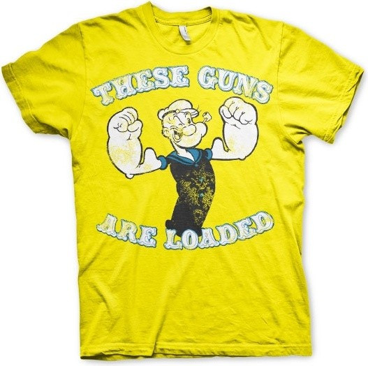 Popeye These Guns Are Loaded T-Shirt Yellow