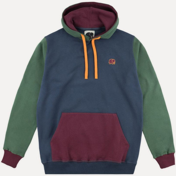 Trendsplant Sweater Organic Color Block Hoodie Trendsplant Blue