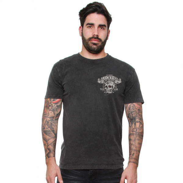 Lucky 13 T-Shirt Bikes And Booze Tee Washed Black