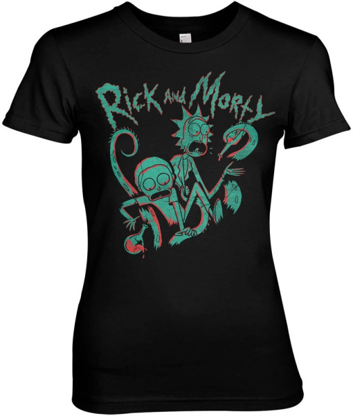 Rick And Morty Duotone Girly Tee Damen T-Shirt Black