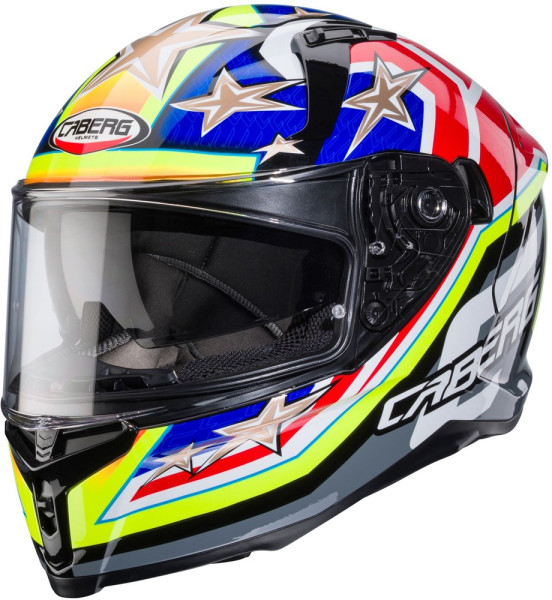 Caberg Motorrad Integralhelm Avalon X Track Schwarz/Fluo-Gelb-Rot-Blau