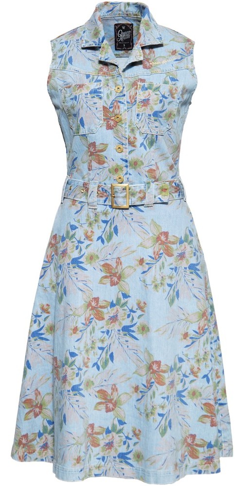 Queen Kerosin Denim Workwear Swing Kleid QKU26014 Hellblau - Herren / Unisex