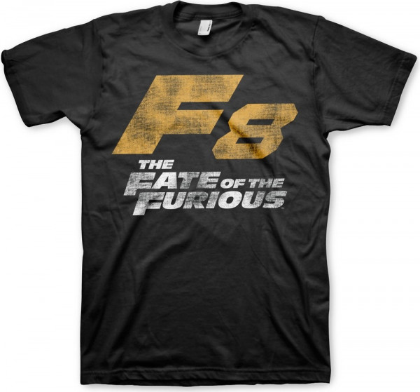 The Fast and the Furious F8 Distressed Logo T-Shirt Black